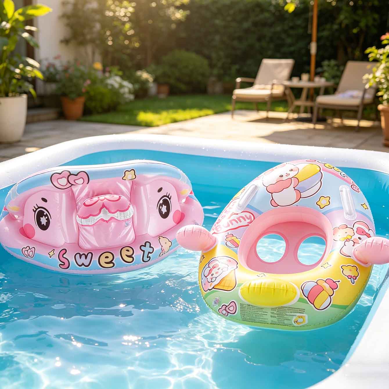 1PC Inflatable Pool Float Seat - огляд і ціна Pool Float Ring Inflatable