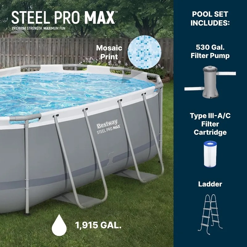 Bestway Steel Pro MAX 14ft x 8 - огляд і ціна Pool Ladder Above Ground