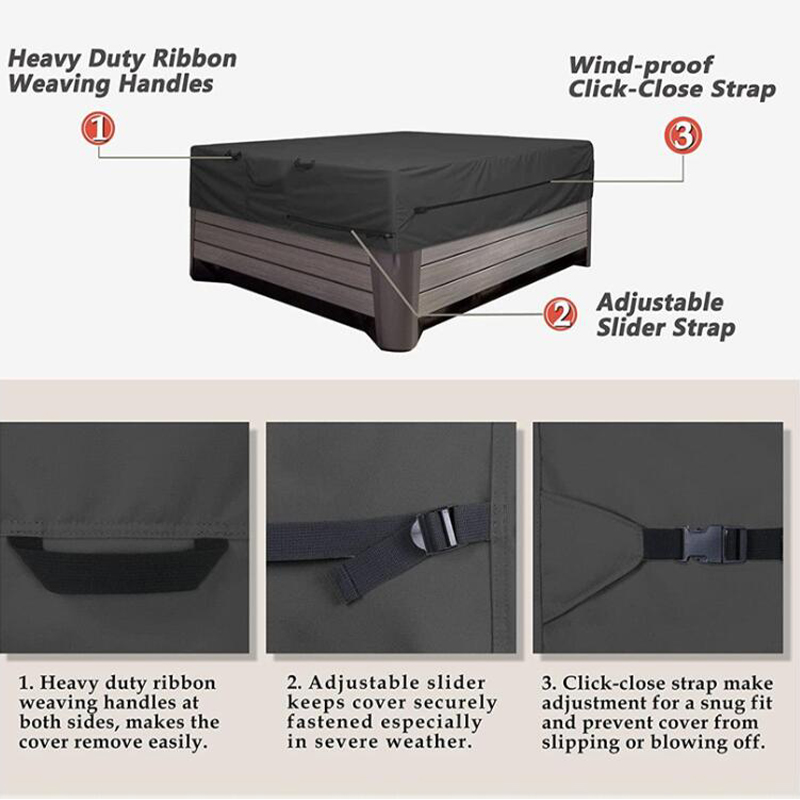 Square Spa Hot Tub Dust Cover  - огляд і ціна Pool Cover Waterproof