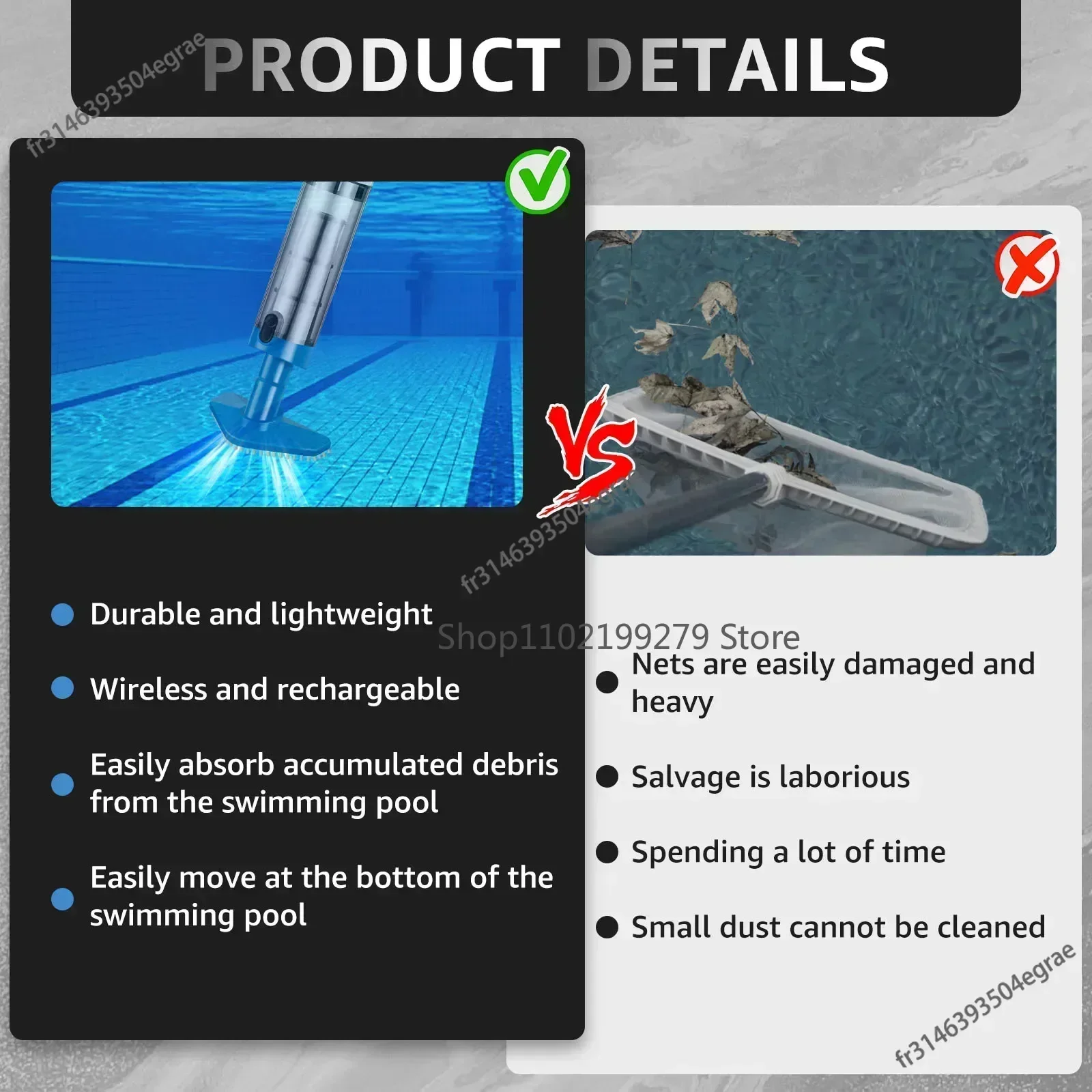 NEW Pool Vacuum Cleaner Rechar - огляд і ціна Pool Vacuum Manual