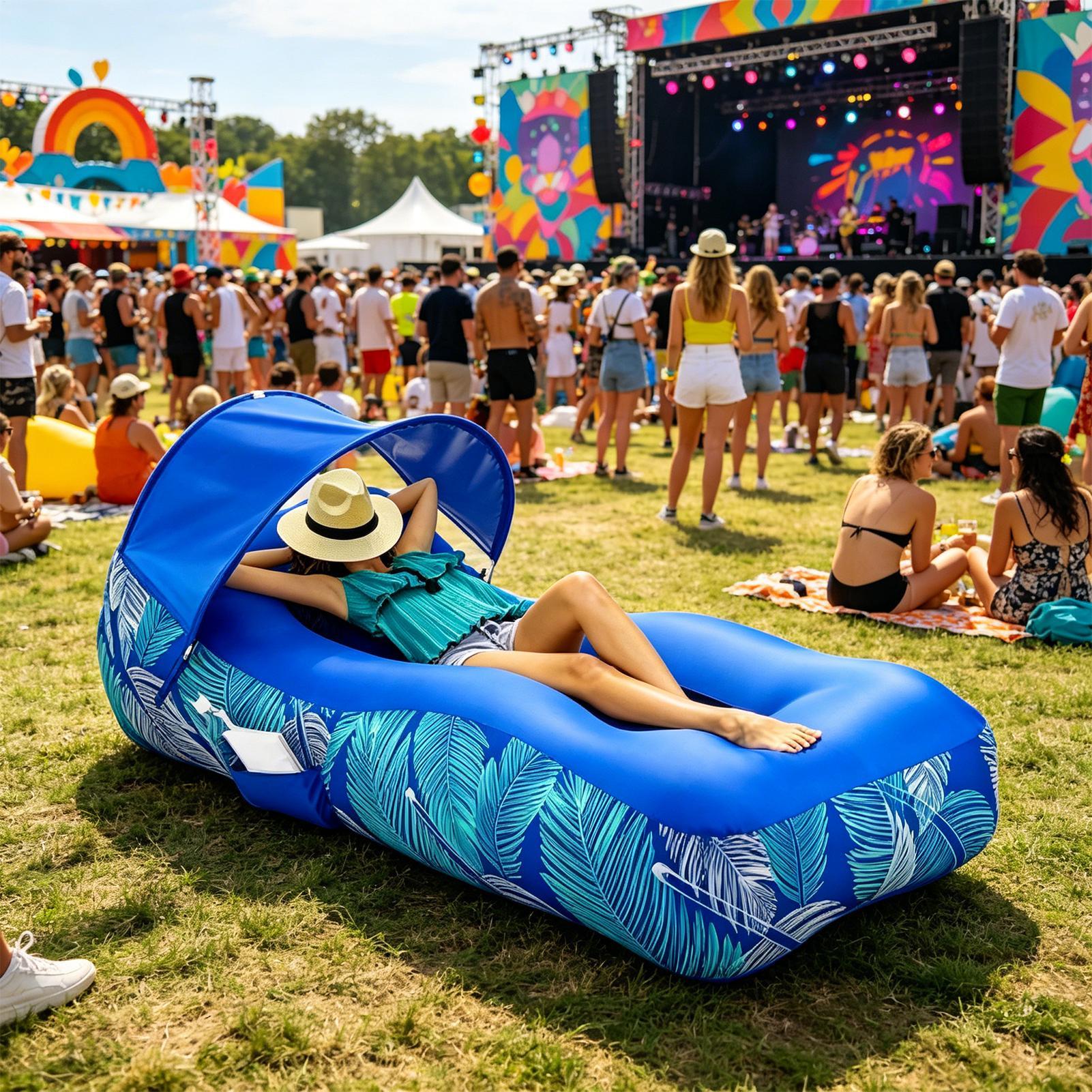 Inflatable Lounger with Sunsha - огляд і ціна Pool Lounger Inflatable