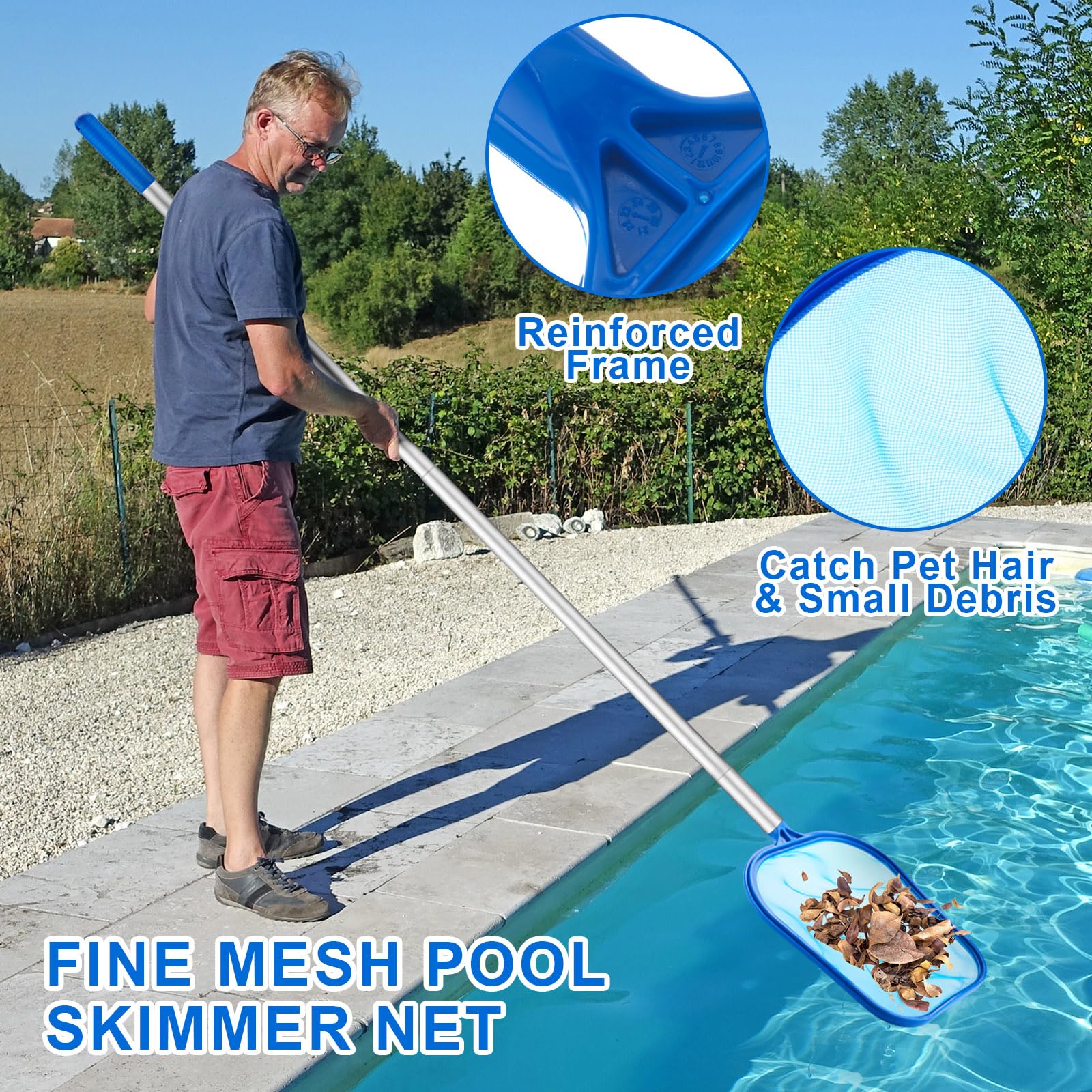 3 Pcs Pool Cleaning Kit with H - огляд і ціна Pool Skimmer Net