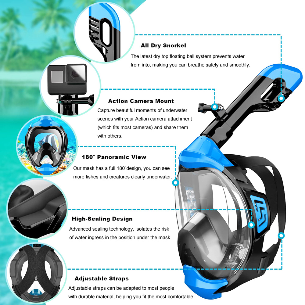 Full Face Snorkel Mask with La - огляд і ціна Snorkel Mask Full Face