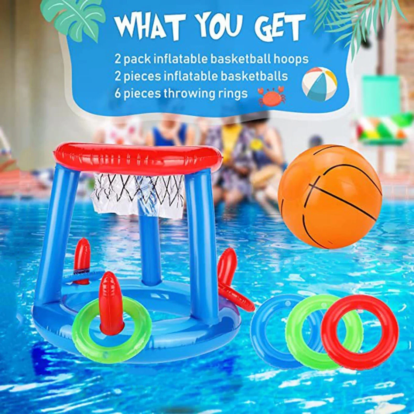 Inflatable Basketball Hoop & C - огляд і ціна Pool Float Ring Inflatable