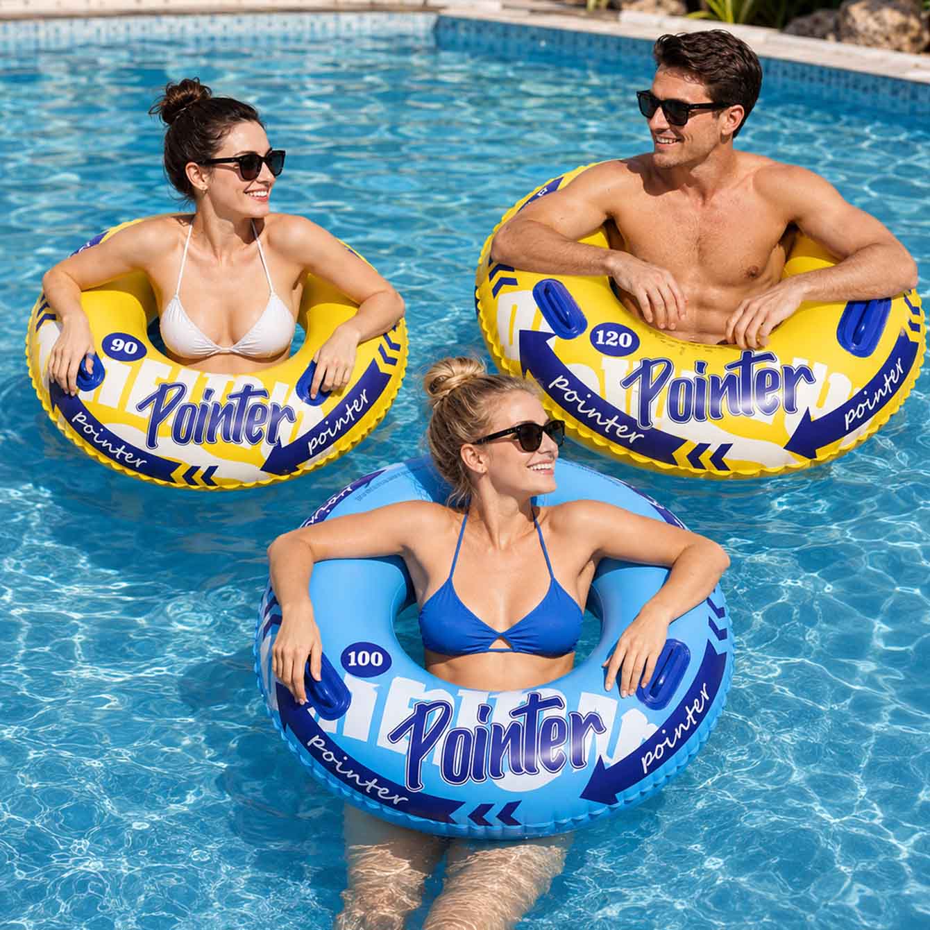 1PC Inflatable Swim Ring with  - огляд і ціна Pool Float Ring Inflatable